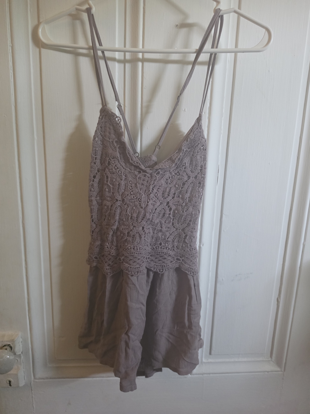 Maurices Taupe Lace-Front Camisole Dress